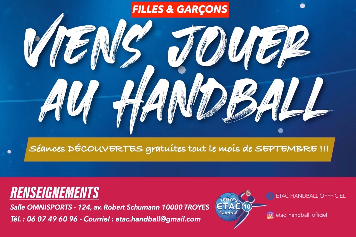 Viens jouer au handball tout le mois de septembre !