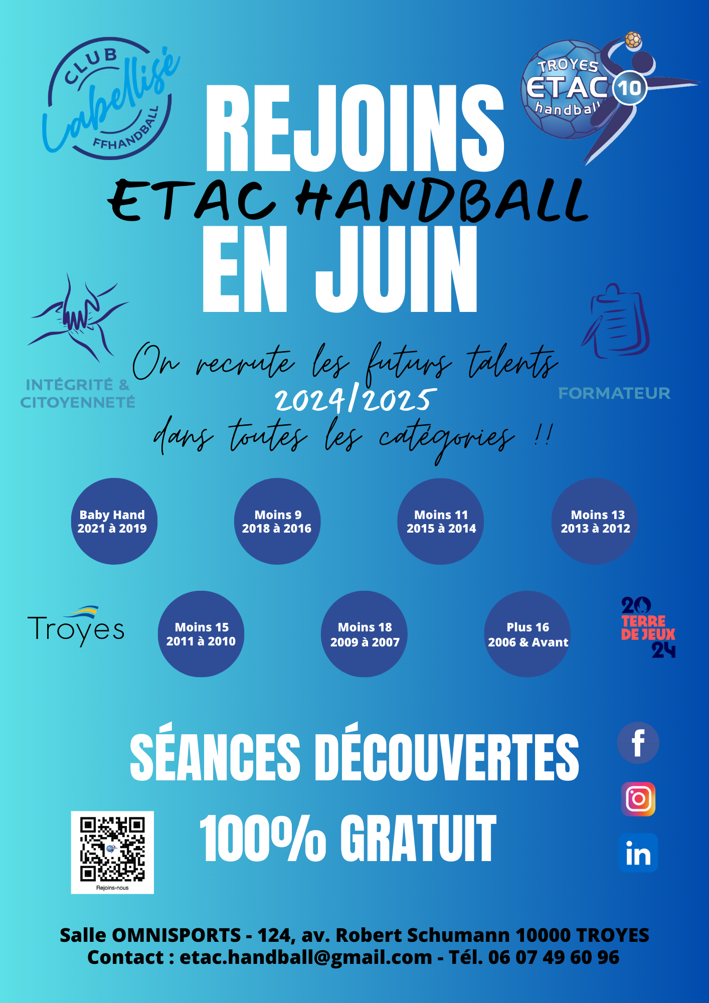 Viens jouer au Handball avec nous 